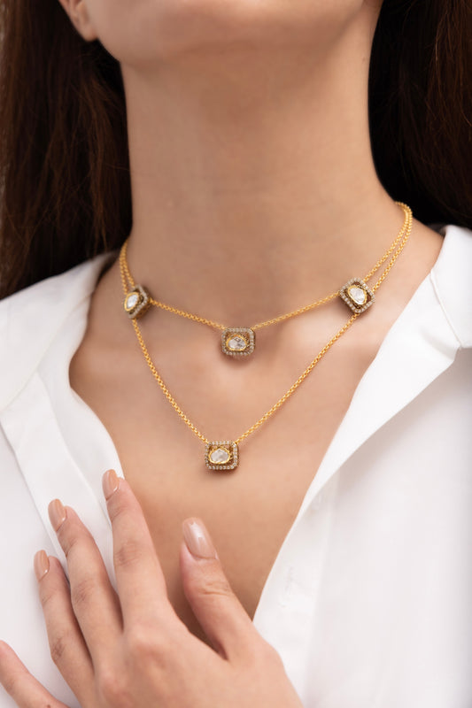 Gold Finish Ravika Necklace 