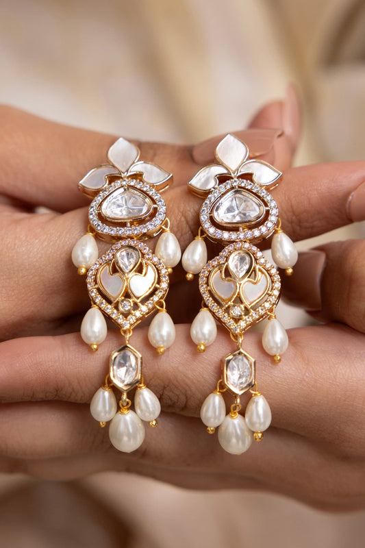 Elaris Gold Finish Designer Earrings 