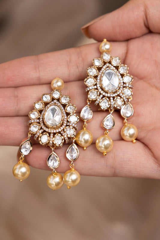 Hrida Gold Finish Earrings 