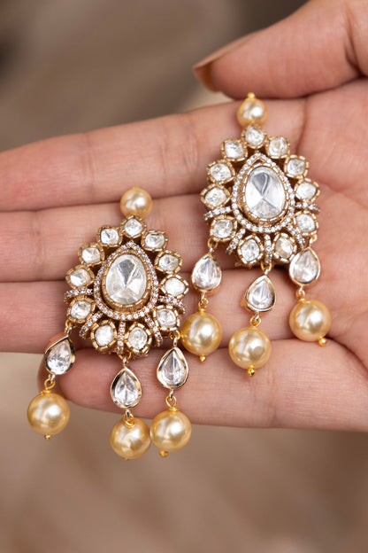 Hrida Gold Finish Earrings 