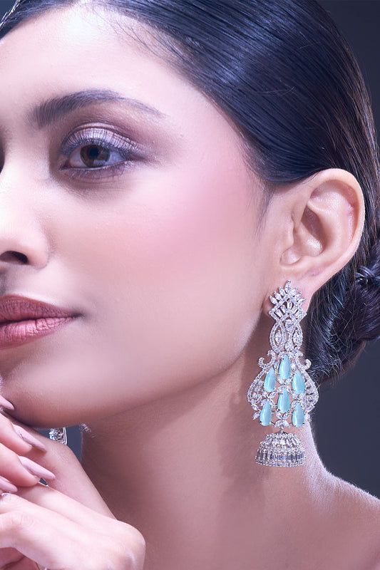 Aqua American Diamond Earrings 