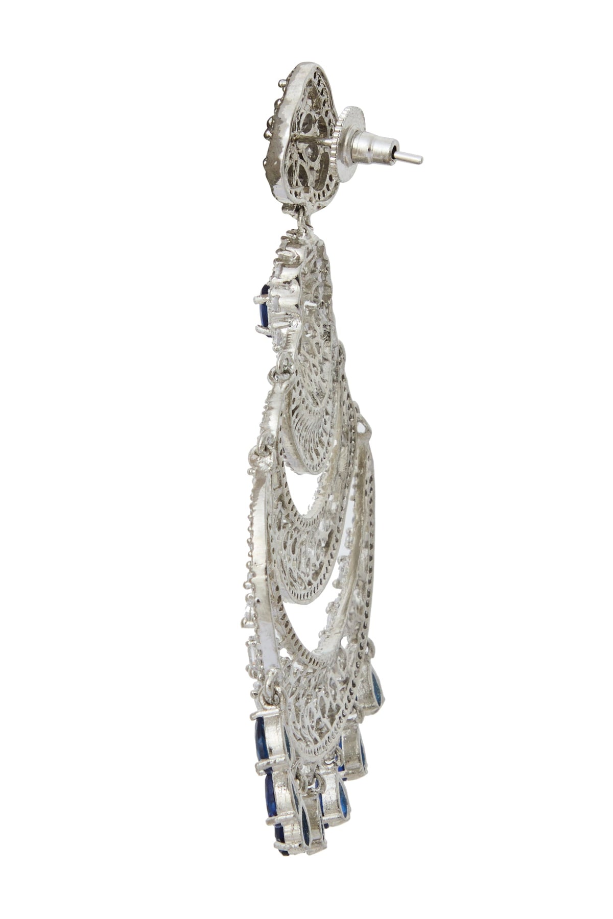 Blue American Diamond Earrings 