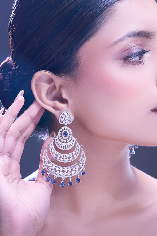 Blue American Diamond Earrings 