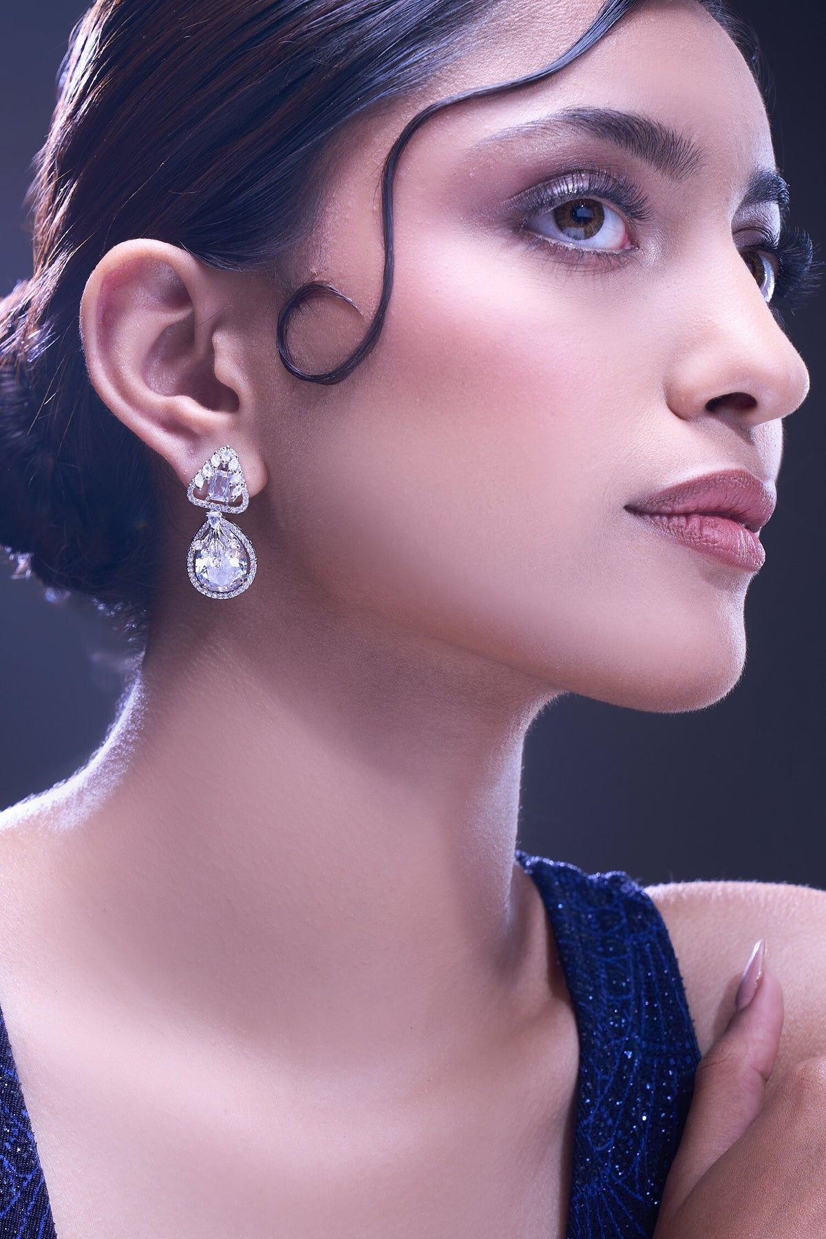 White American Diamond Earrings 