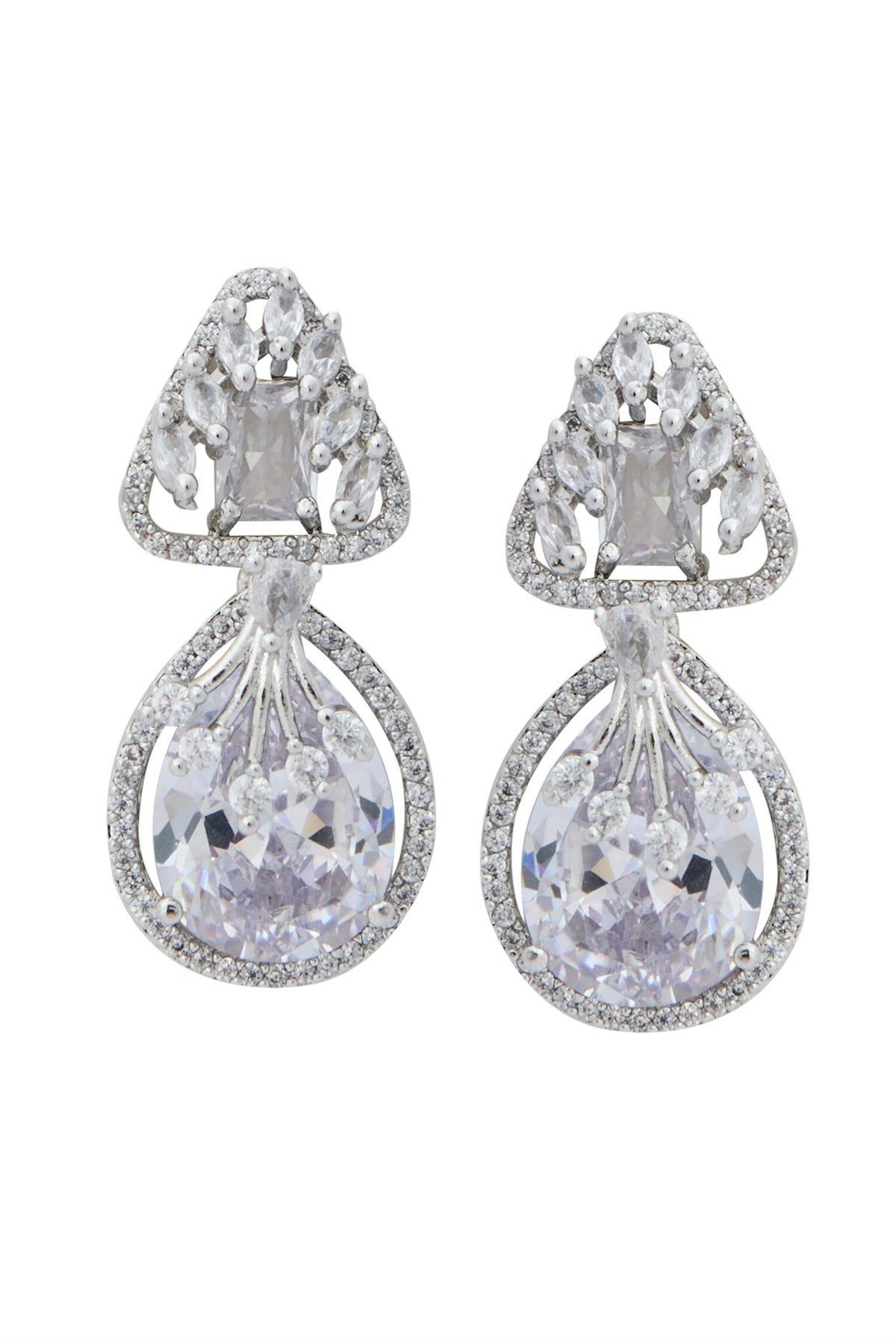 White American Diamond Earrings 