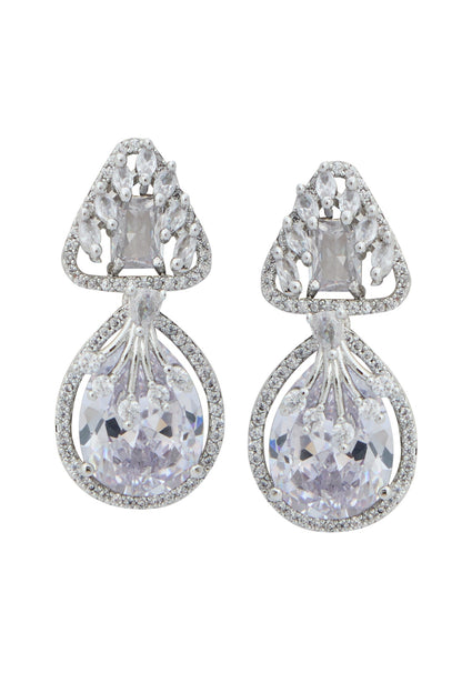 White American Diamond Earrings 