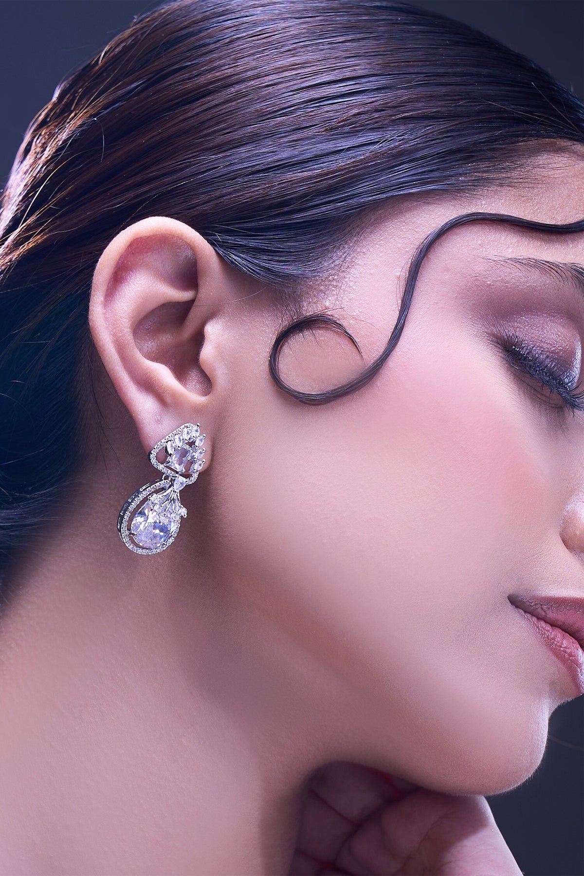 White American Diamond Earrings 