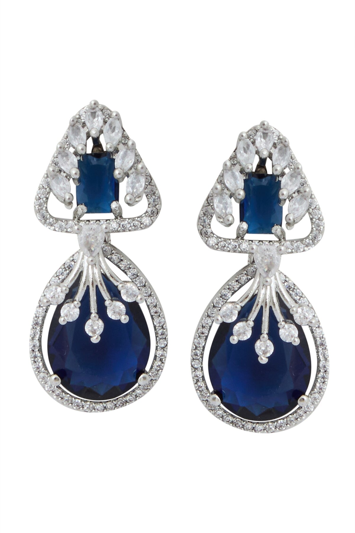 Blue American Diamond Earrings 
