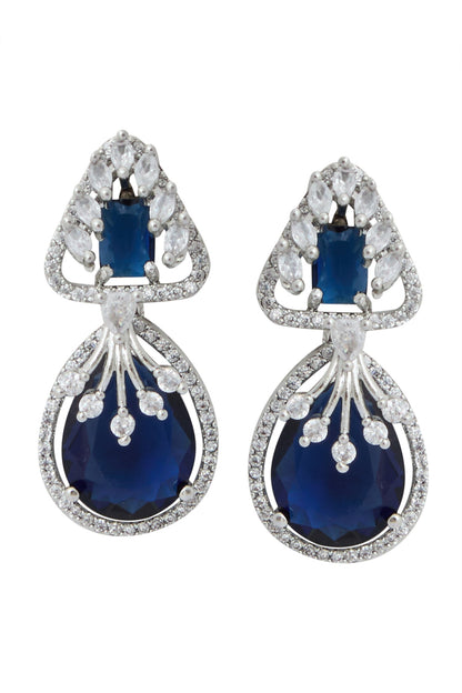 Blue American Diamond Earrings 