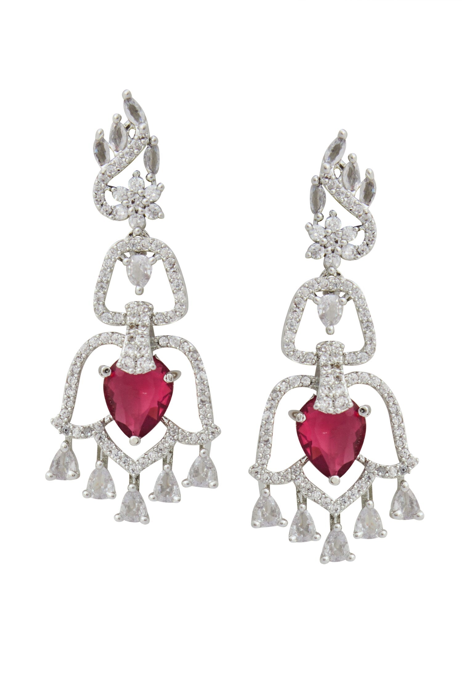 Ruby American Diamond Earrings 