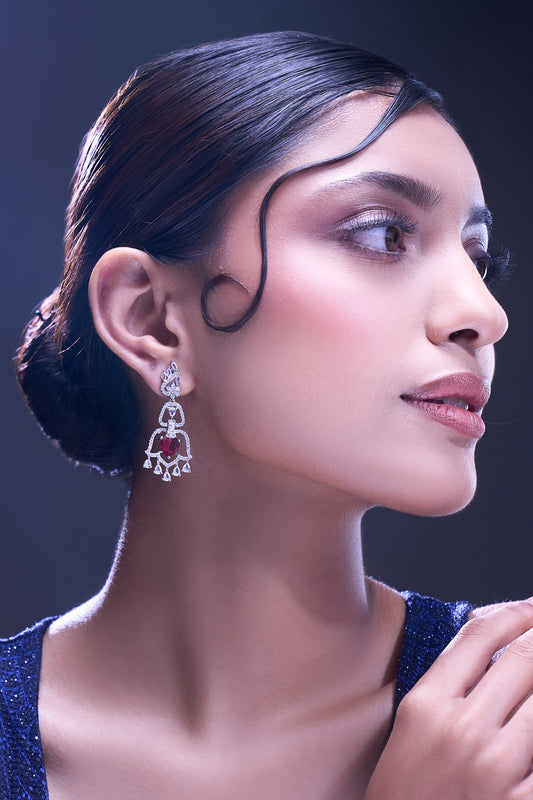 Ruby American Diamond Earrings 