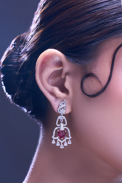 Ruby American Diamond Earrings 