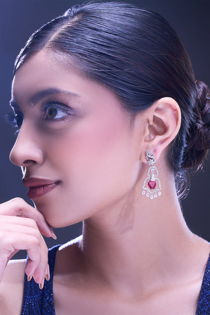 Ruby American Diamond Earrings 