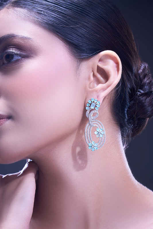 Aqua American Diamond Earrings 