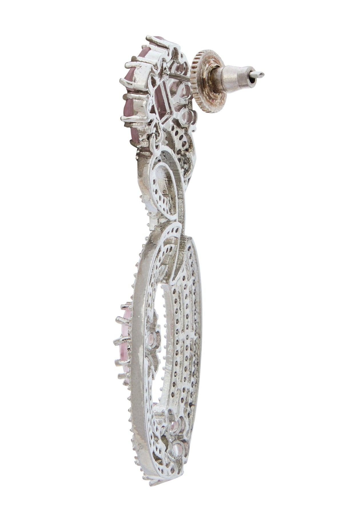 Pink American Diamond Earrings 