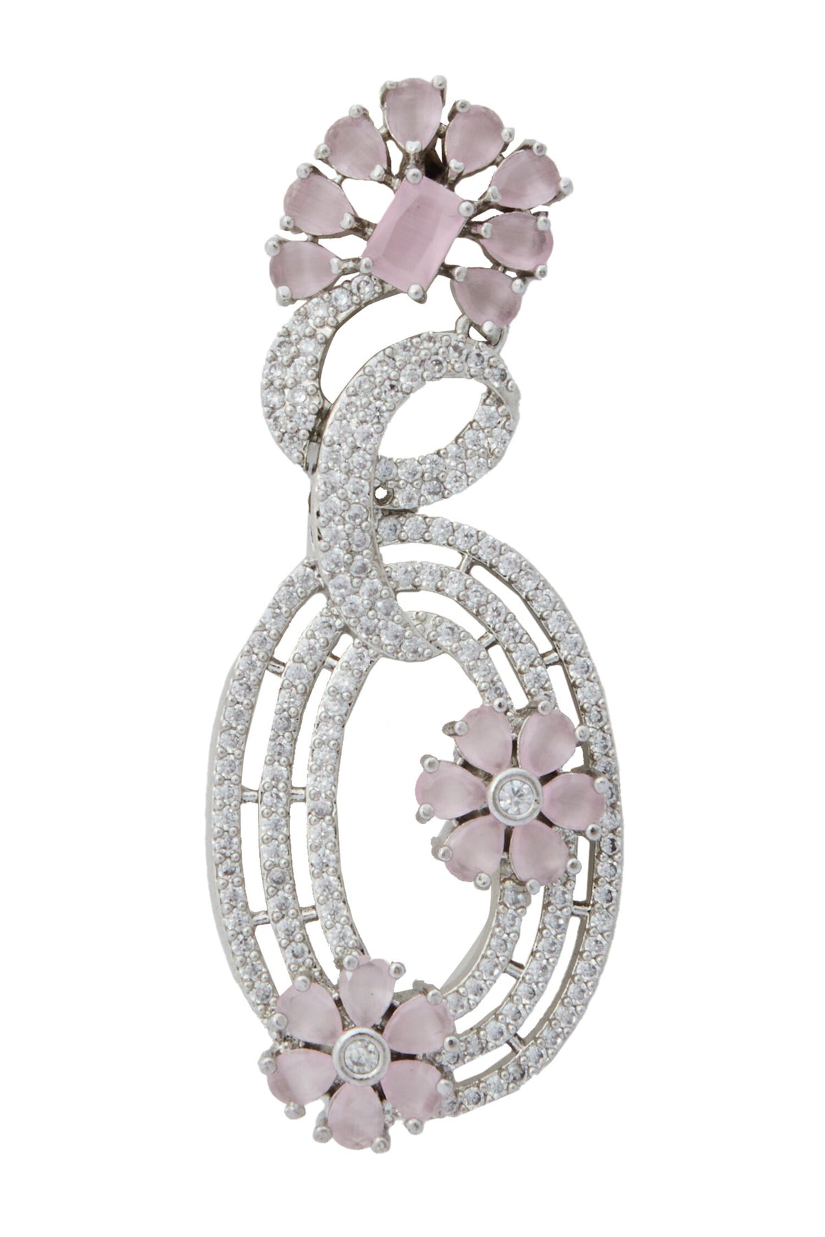 Pink American Diamond Earrings 