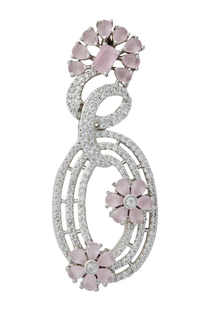 Pink American Diamond Earrings 