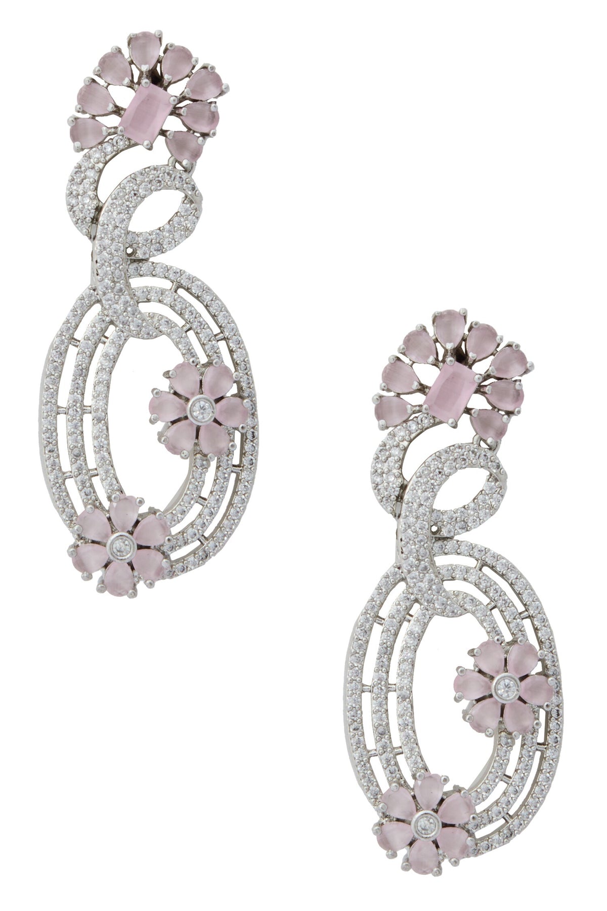 Pink American Diamond Earrings 