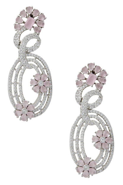 Pink American Diamond Earrings 