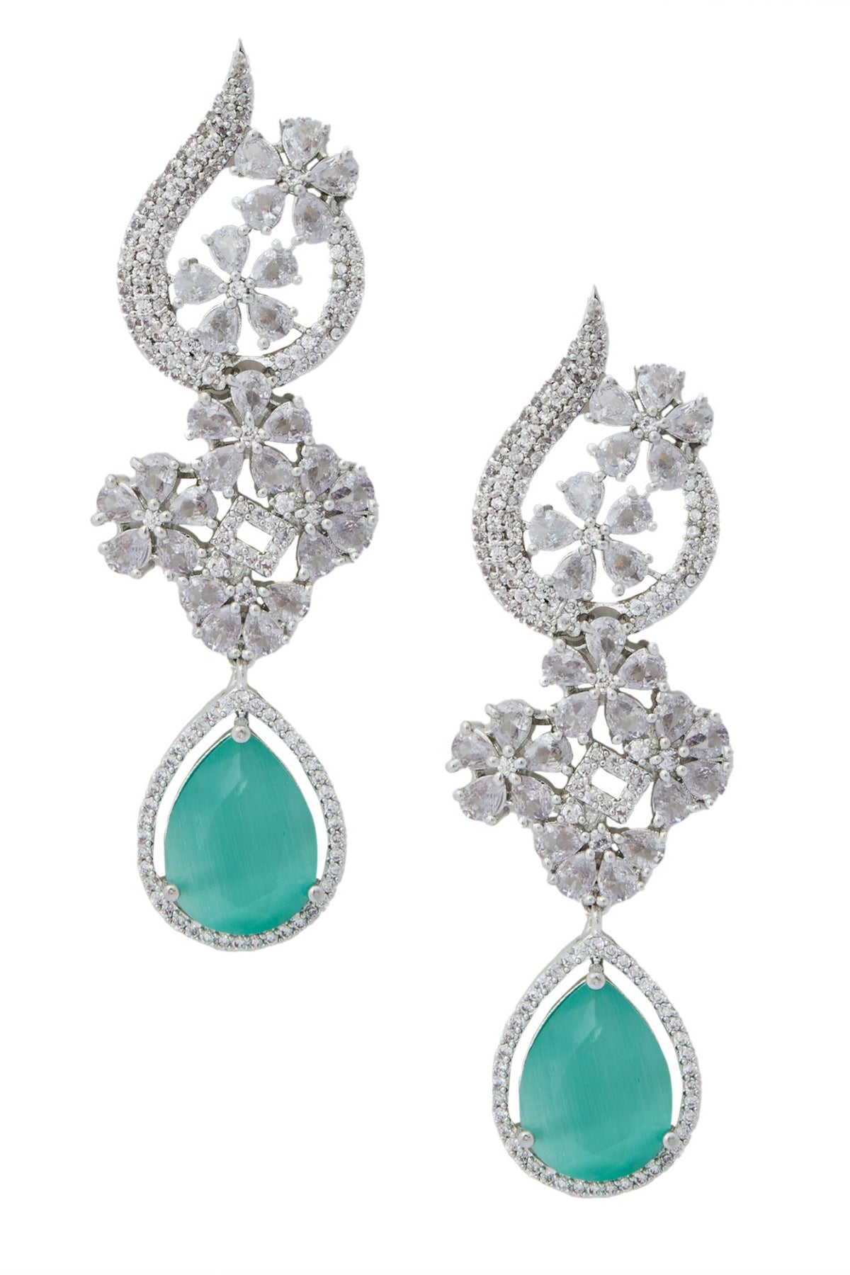 Aqua American Diamond Earrings 