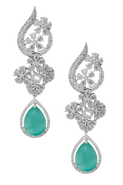 Aqua American Diamond Earrings 