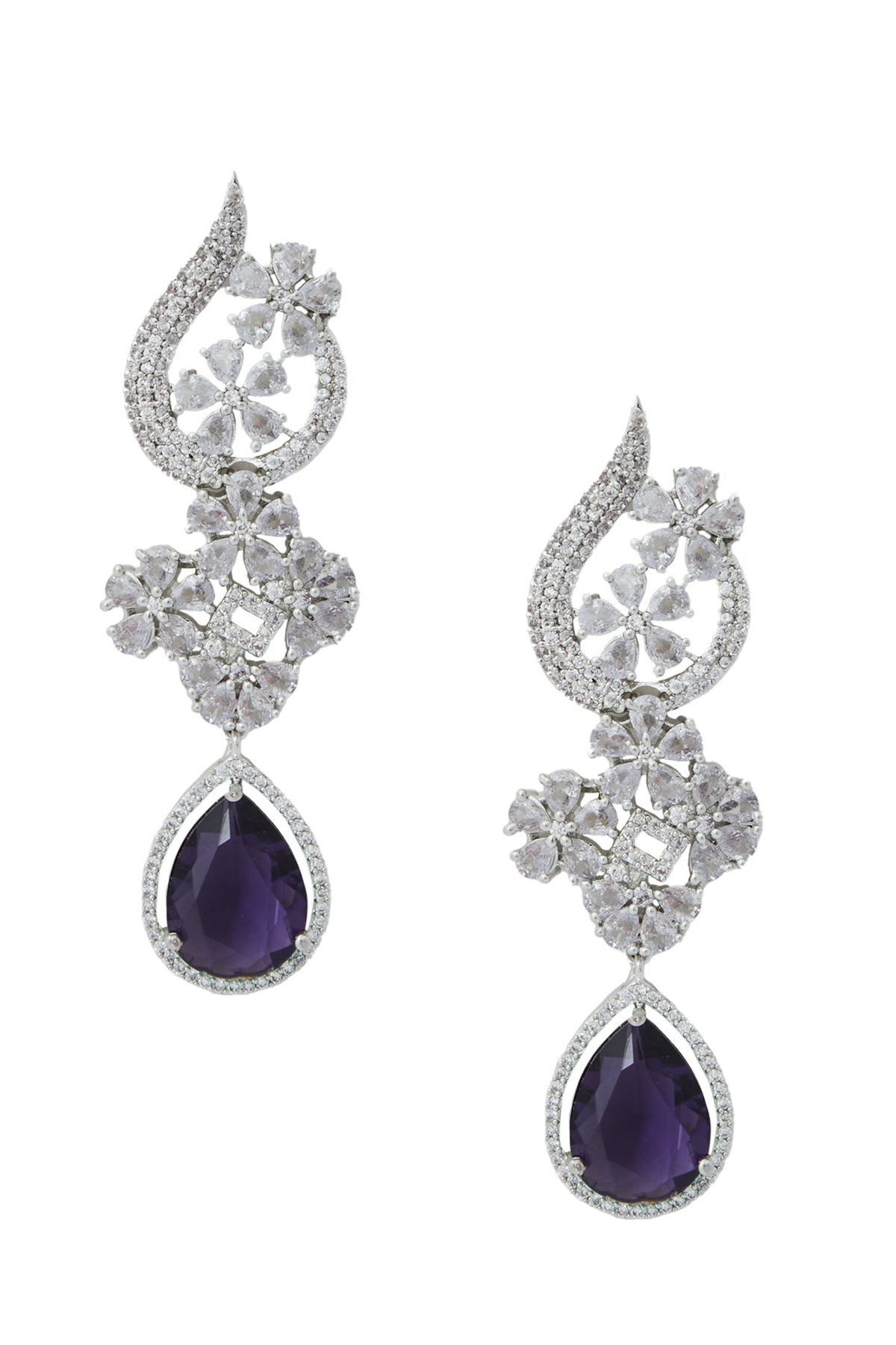 Violet American Diamond Earrings 