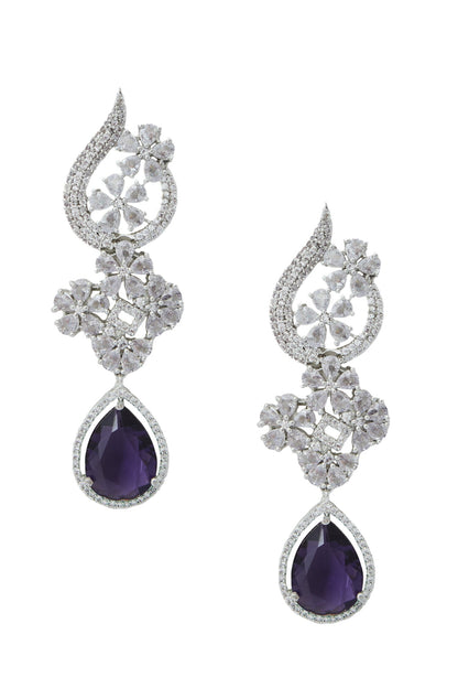 Violet American Diamond Earrings 
