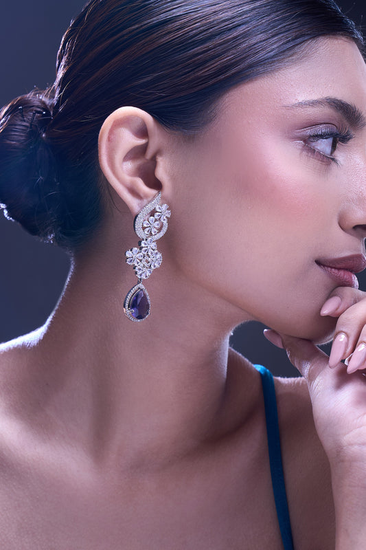 Violet American Diamond Earrings 