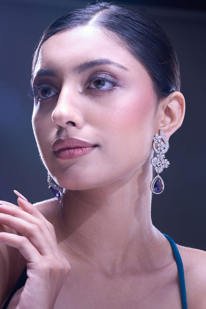 Violet American Diamond Earrings 