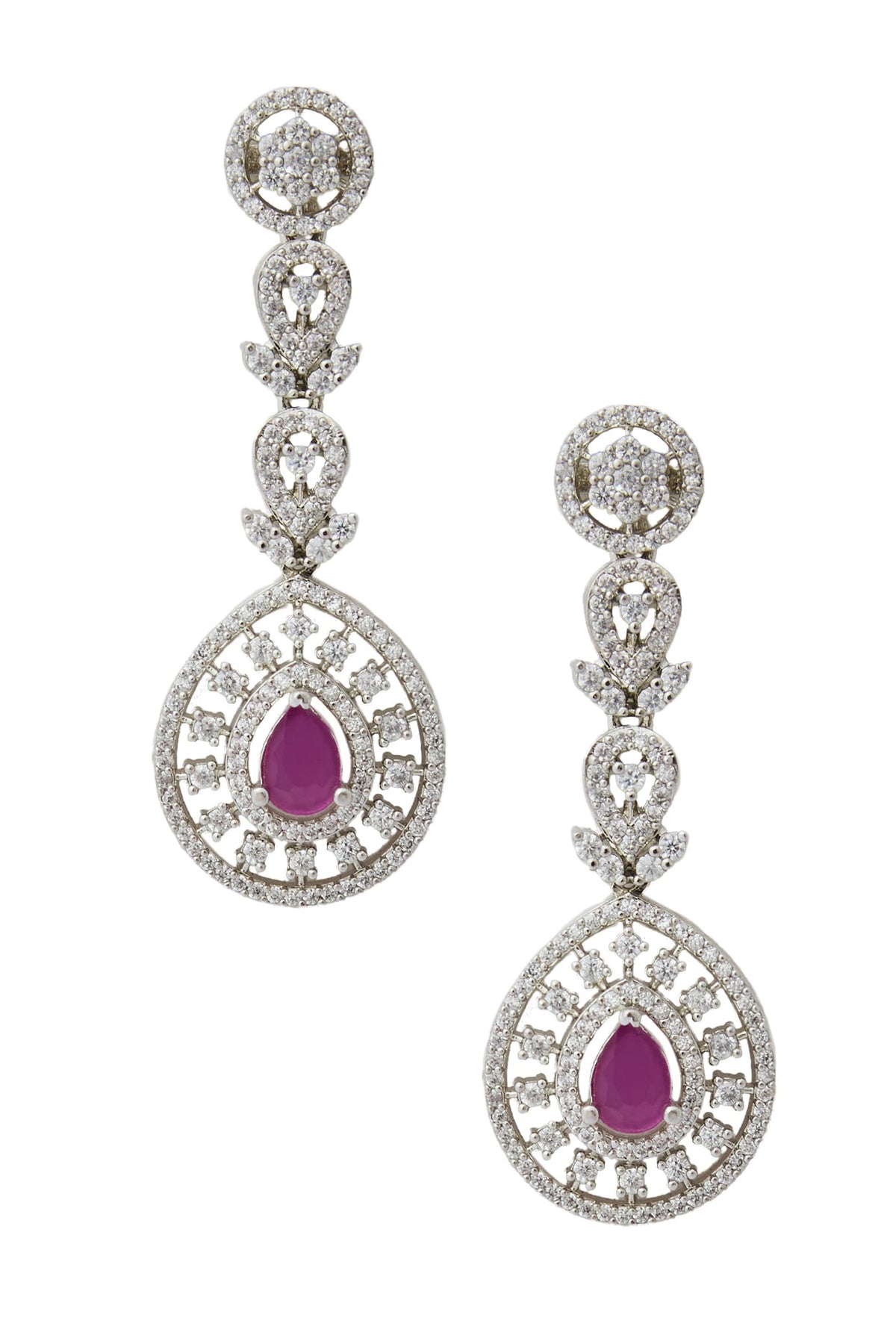 Ruby American Diamond Earrings 