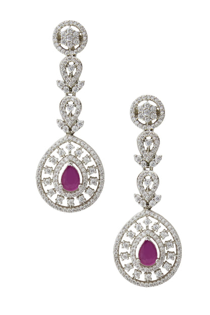Ruby American Diamond Earrings 