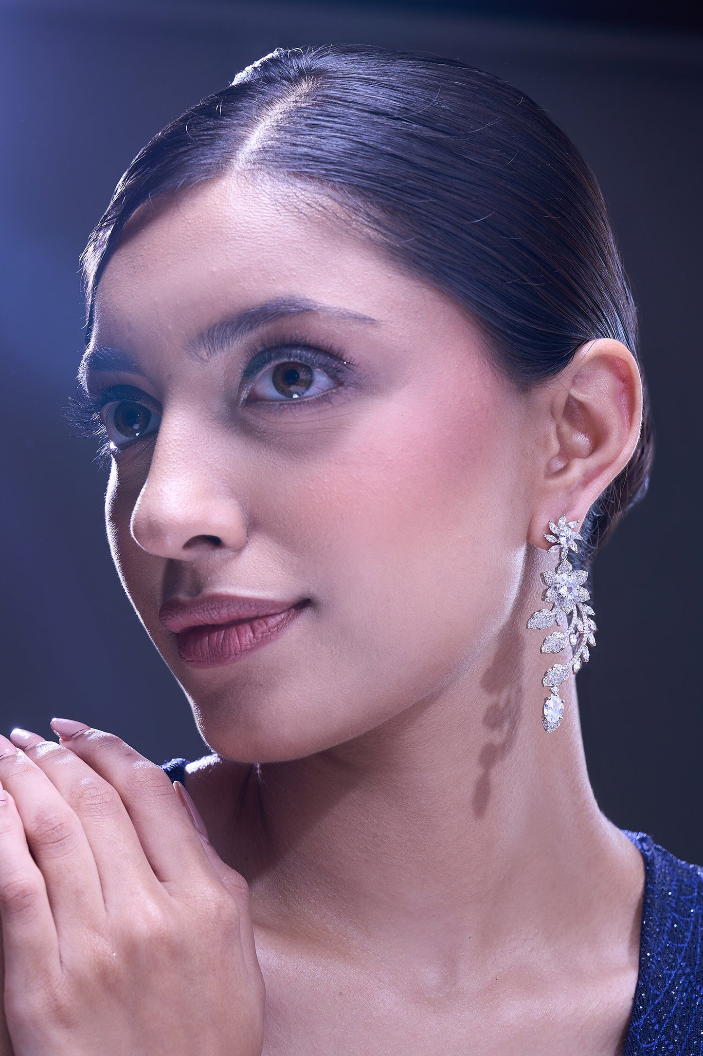 White American Diamond Earrings 