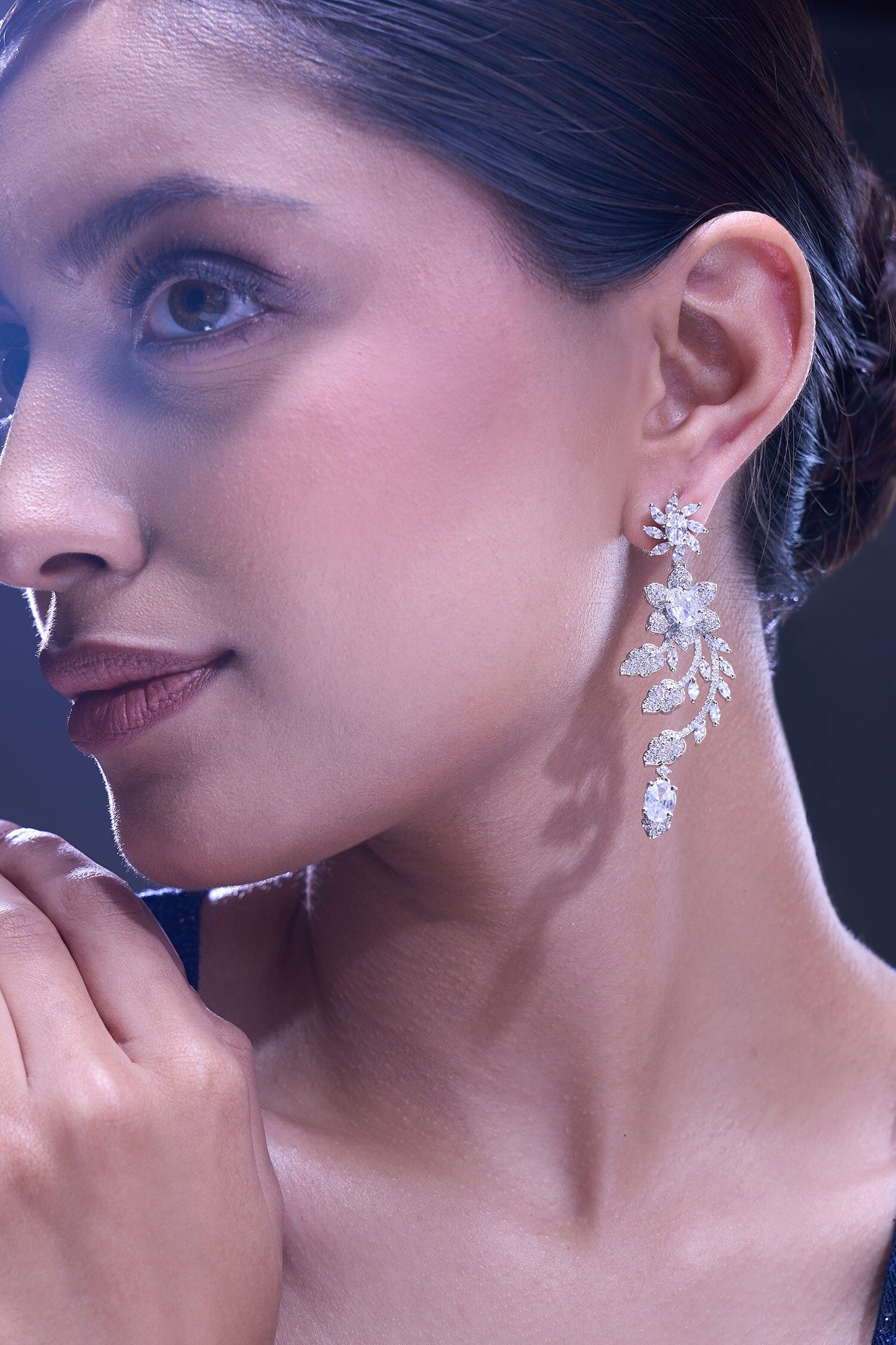 White American Diamond Earrings 