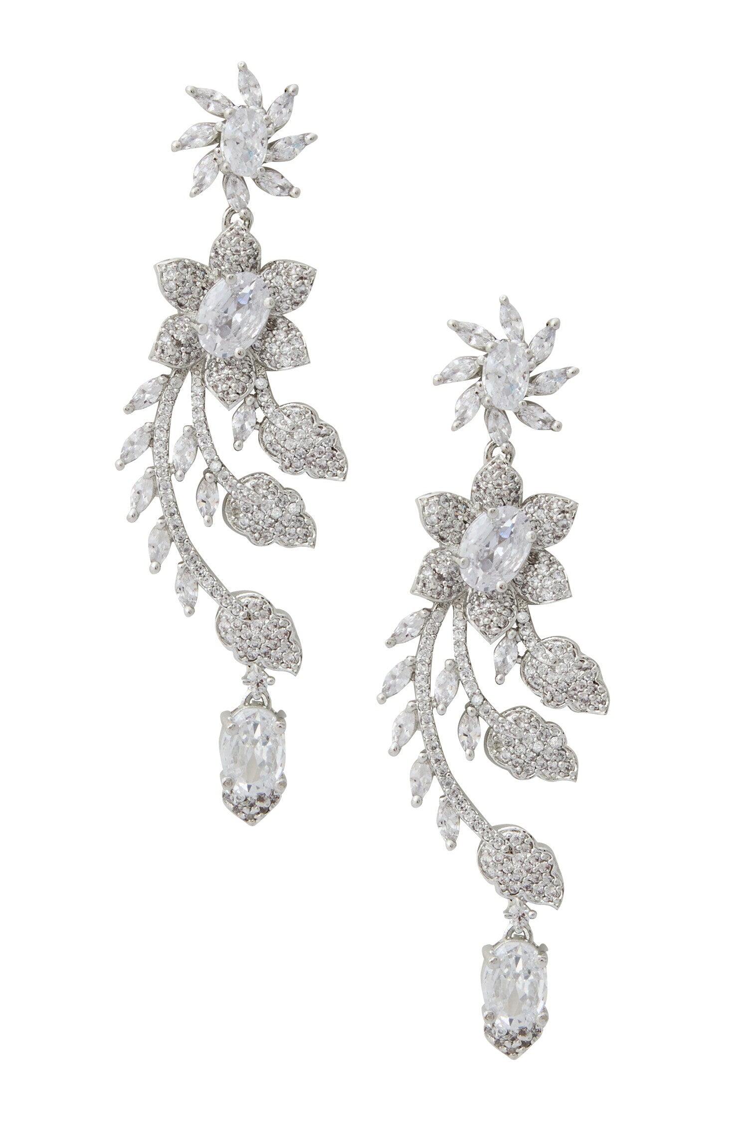 White American Diamond Earrings 