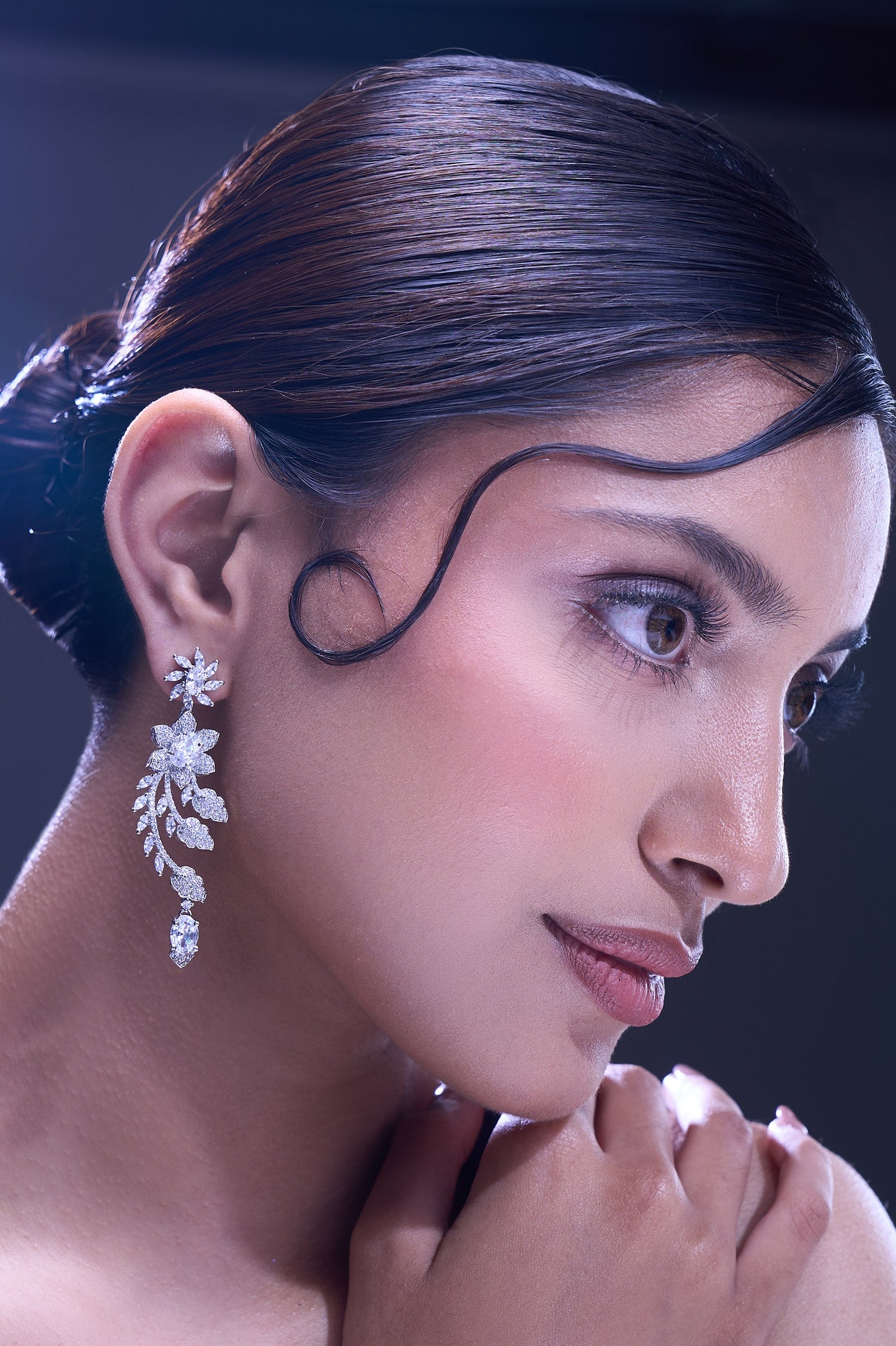 White American Diamond Earrings 
