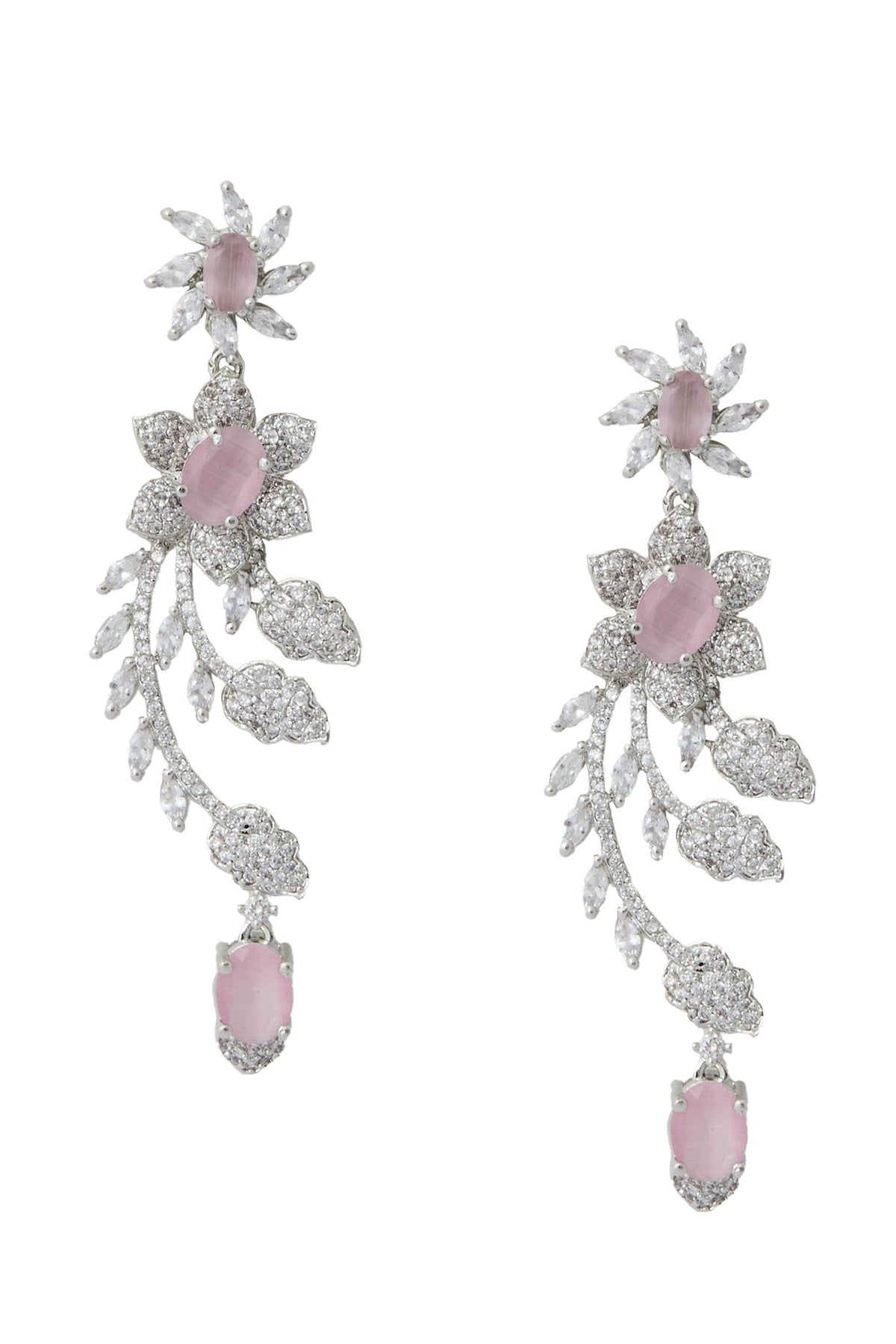 Pink American Diamond Earrings 