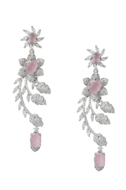 Pink American Diamond Earrings 