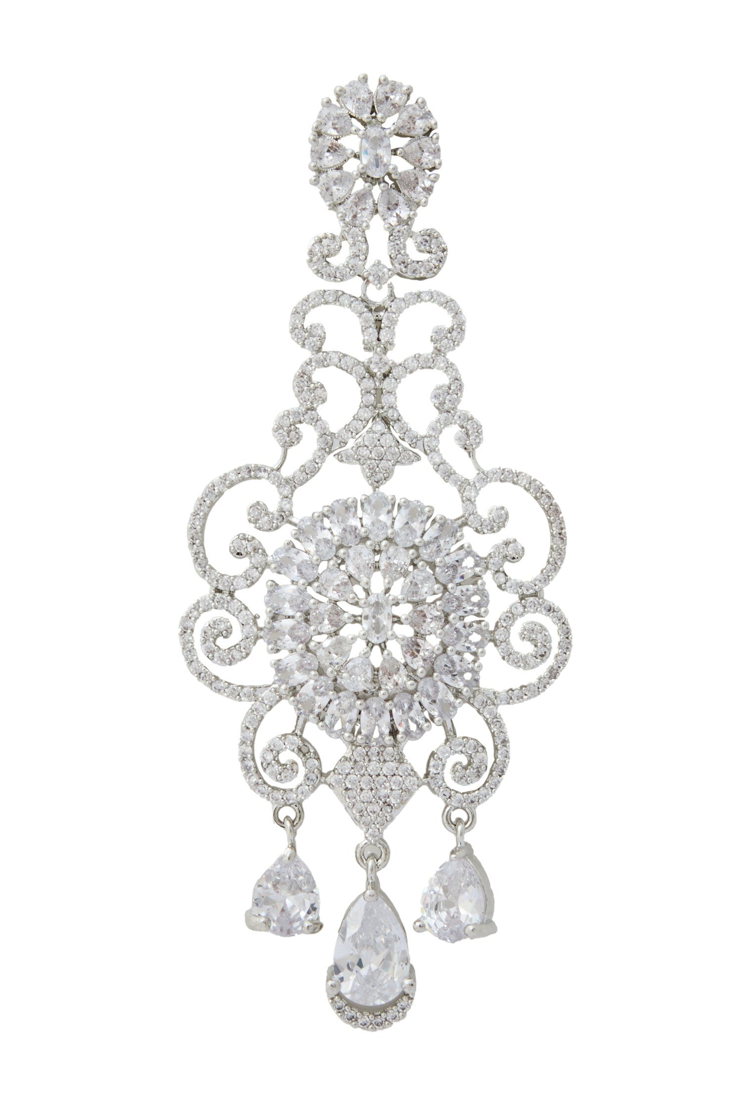 White American Diamond Earrings 