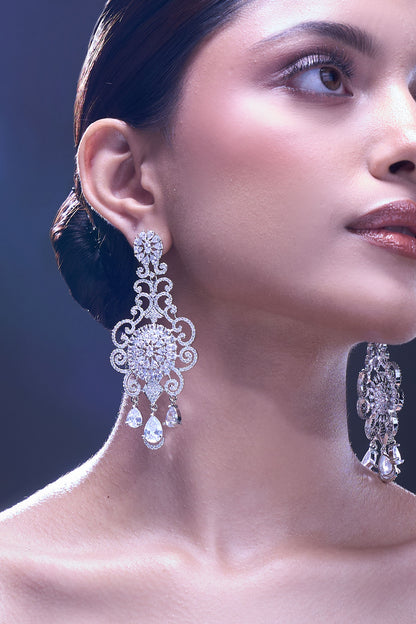 White American Diamond Earrings 