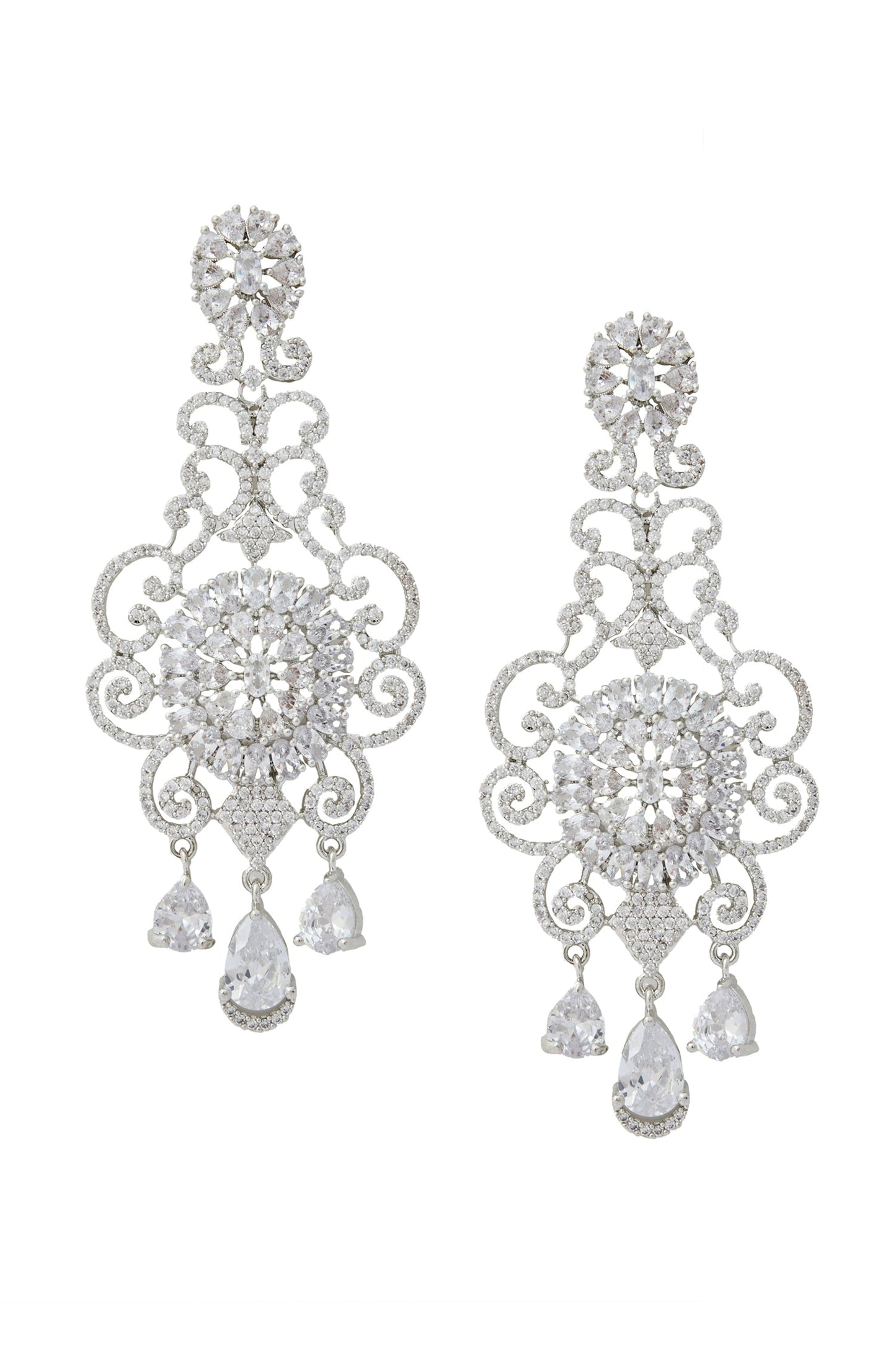White American Diamond Earrings 