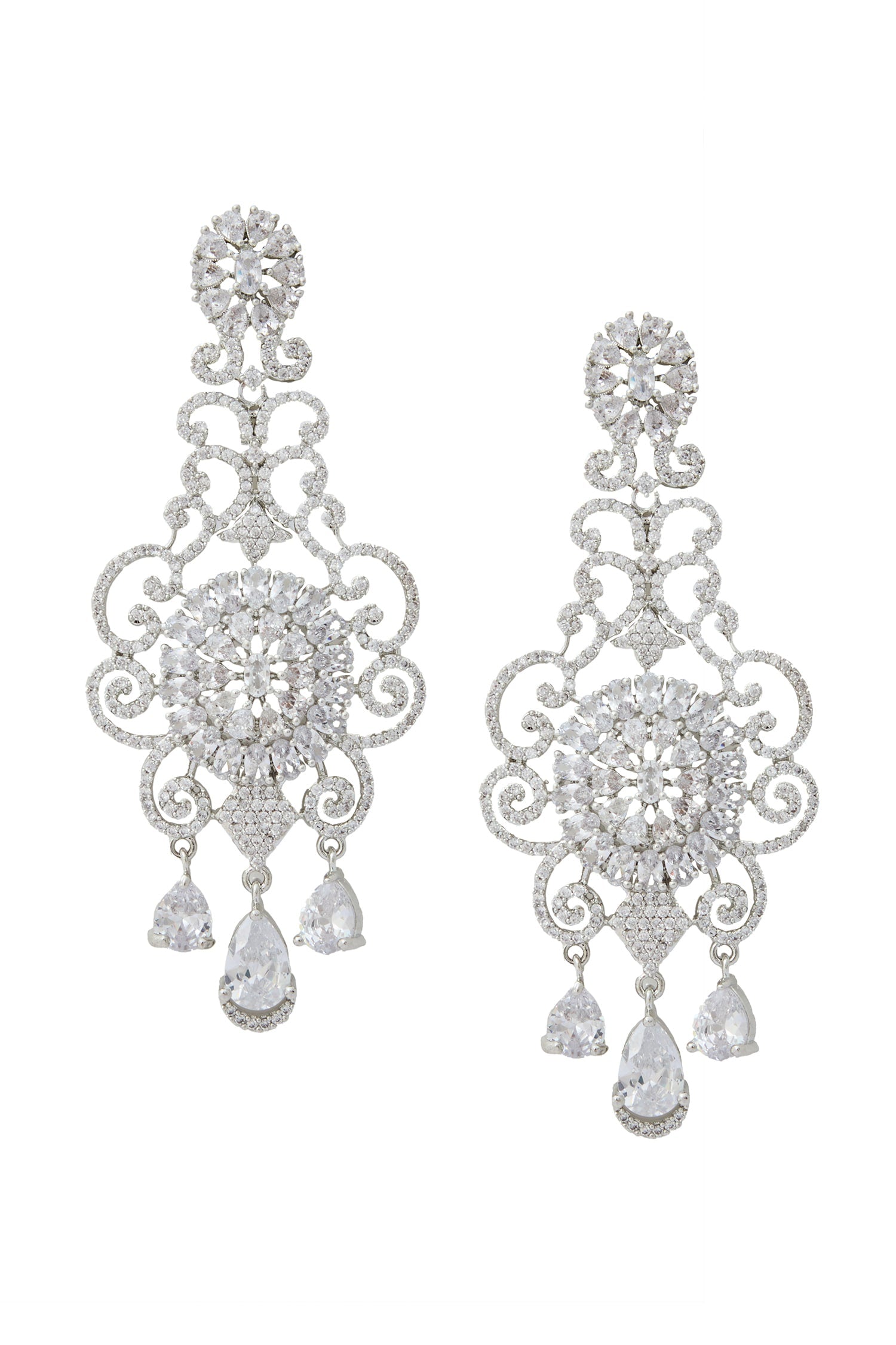White American Diamond Earrings 