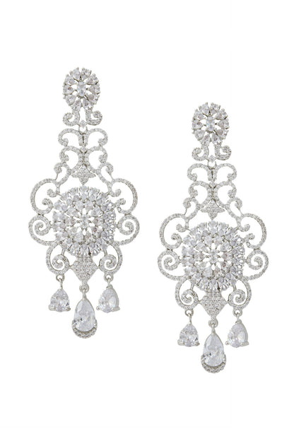 White American Diamond Earrings 