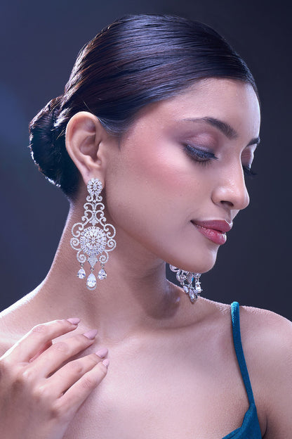 White American Diamond Earrings 