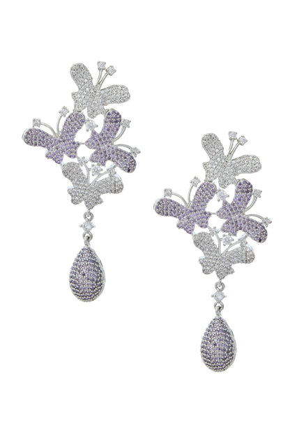 Violet American Diamond Earrings 