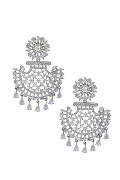 White American Diamond Earrings 