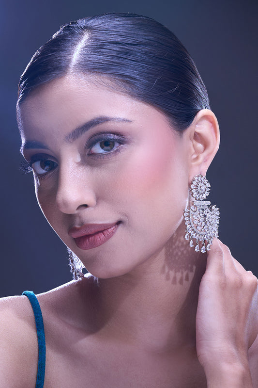 White American Diamond Earrings 