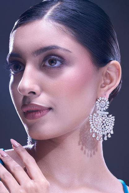 White American Diamond Earrings 