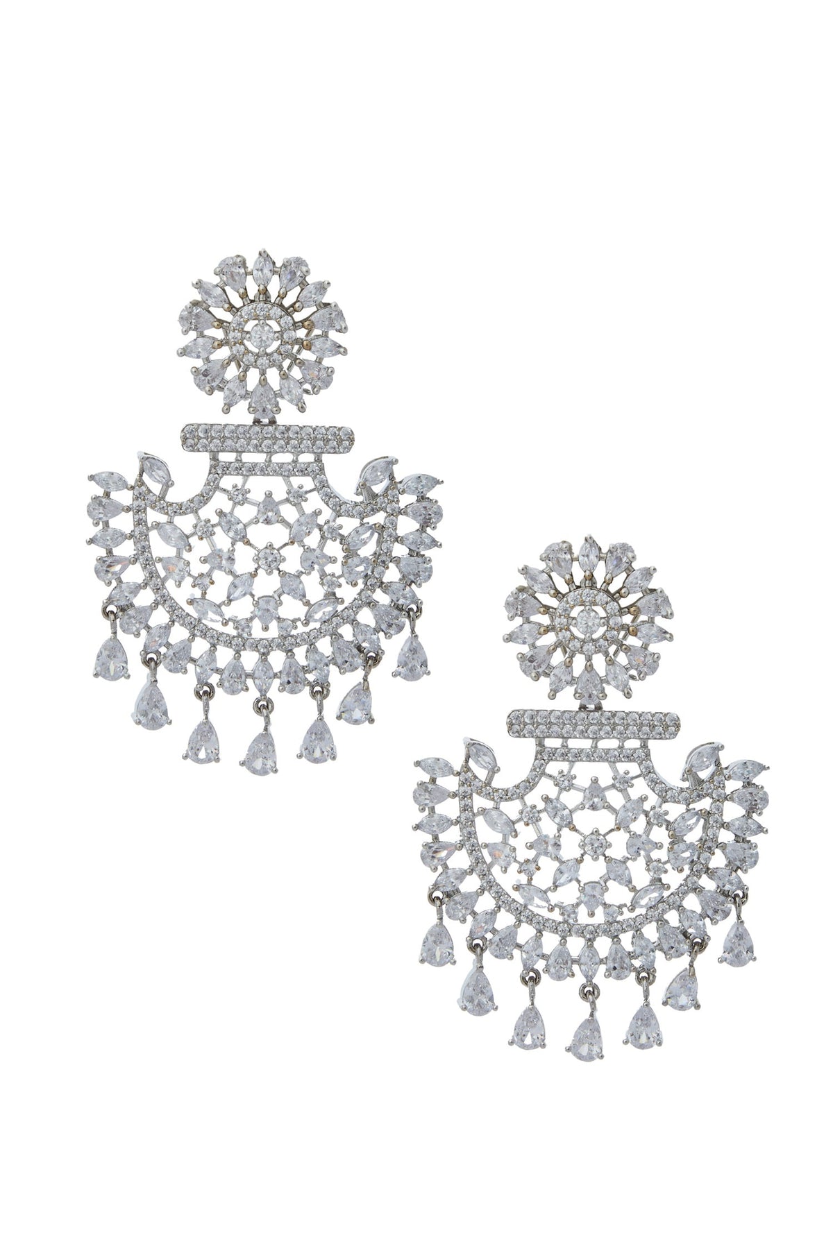 White American Diamond Earrings 