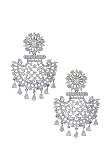 White American Diamond Earrings 
