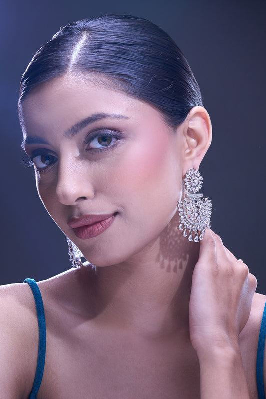 White American Diamond Earrings 